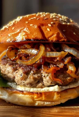 Turkey Burgers with Caramelized Onions and Aioli