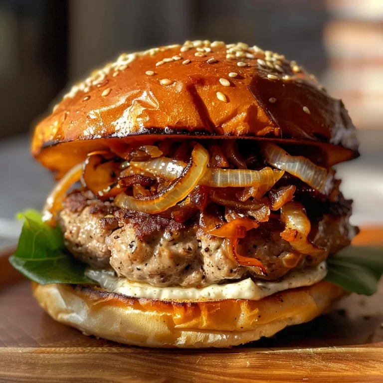 Turkey Burgers with Caramelized Onions and Aioli