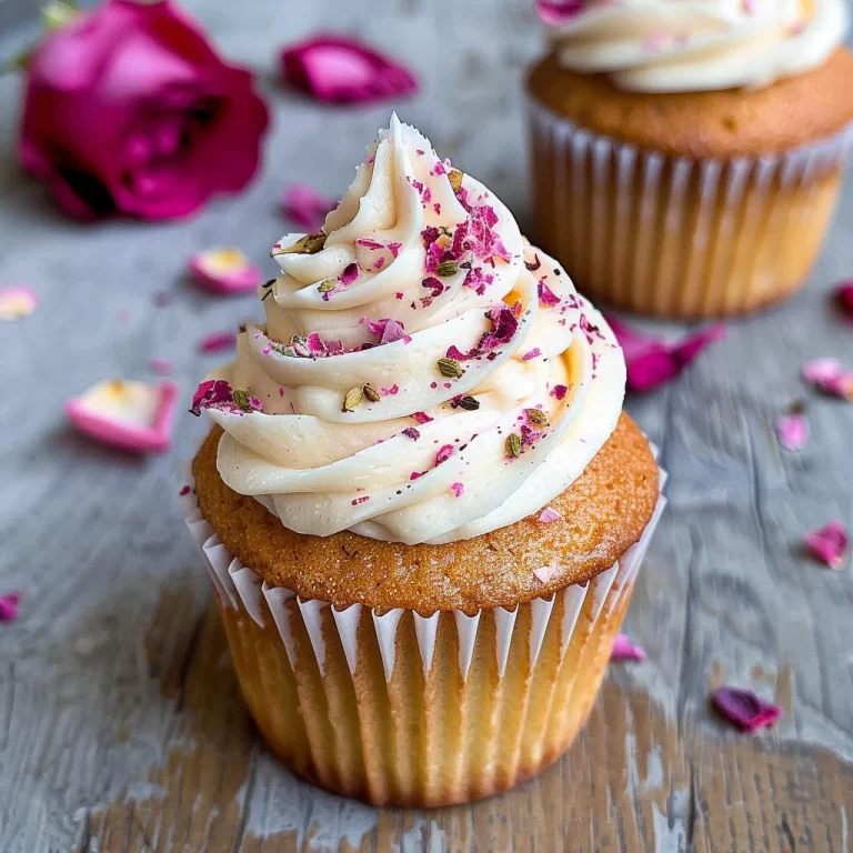 Vegan Cardamom Rose Cupcakes