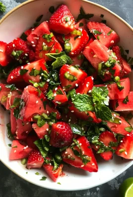 Watermelon Salad With Strawberries & Honey Lime Dressing