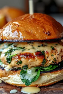 White Cheddar and Spinach Chicken Burgers