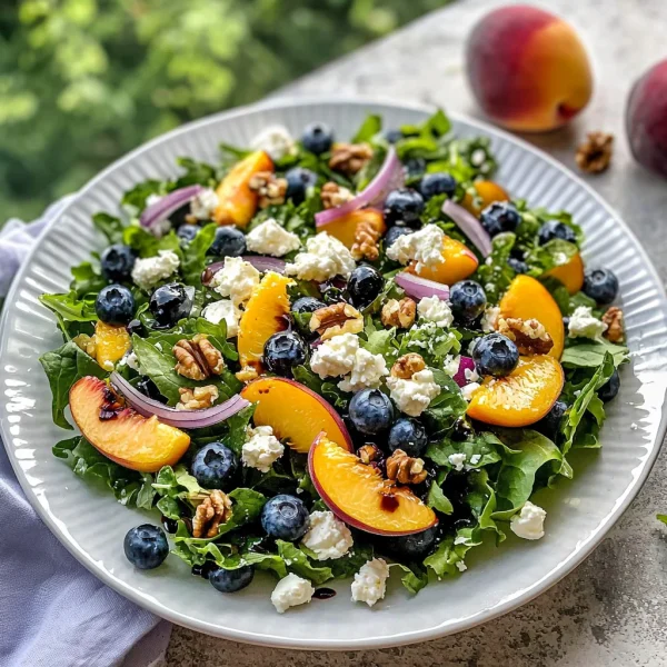 Blueberry Peach Feta Salad
