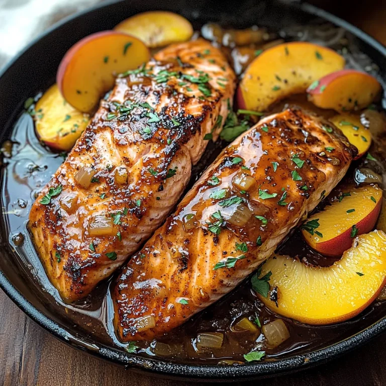 Bourbon Peach Roasted Salmon
