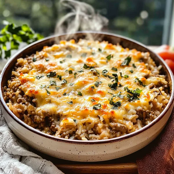 Cheesy Hamburger Rice Casserole