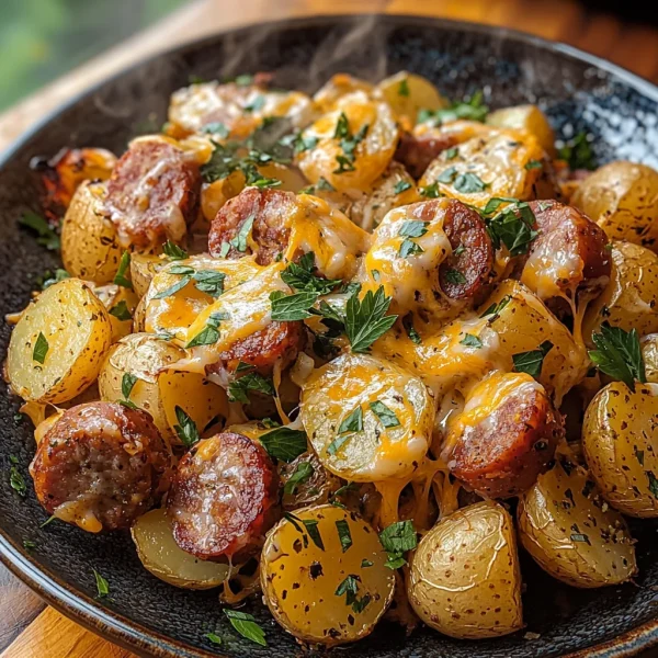 Cheesy Ranch Potatoes and Smoked Sausage