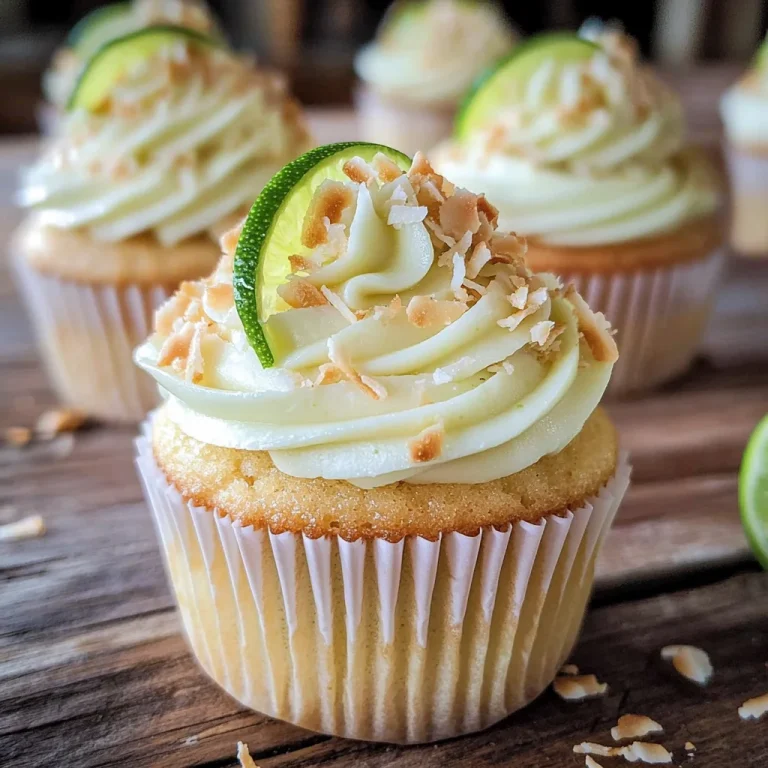 Coconut Cupcakes with Lime Buttercream Frosting