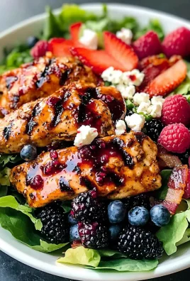 Grilled Berry Feta Chicken Salad with a Sweet Chipotle Dressing