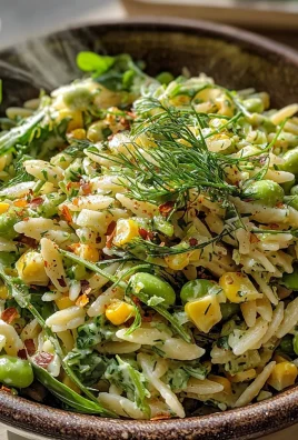 Grilled Corn Orzo Salad with Scallion Dill Dressing