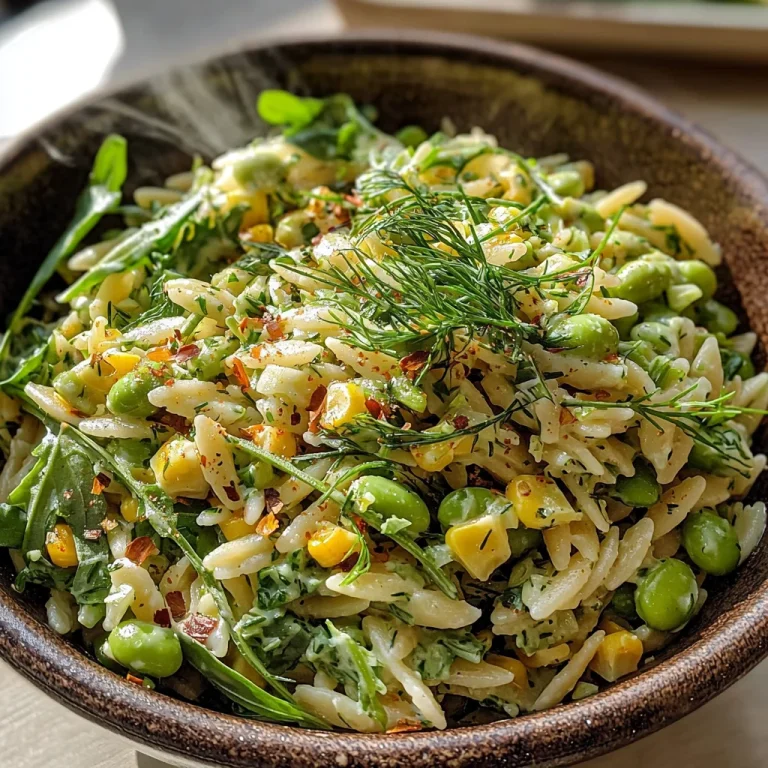 Grilled Corn Orzo Salad with Scallion Dill Dressing