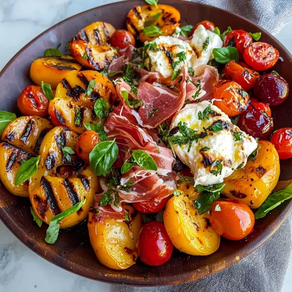 Grilled Nectarine Burrata Prosciutto Salad