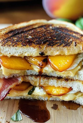 Honey Peach White Cheddar Grilled Cheese Sandwich