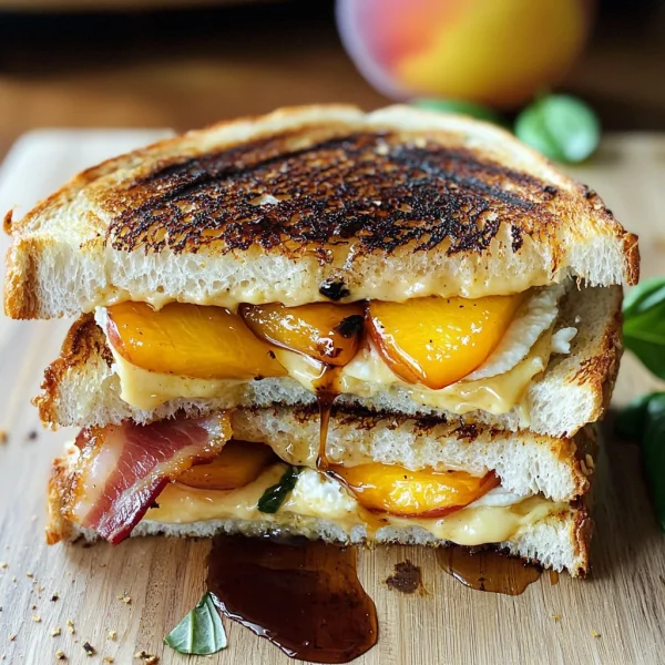 Honey Peach White Cheddar Grilled Cheese Sandwich