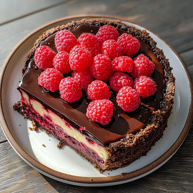 Indulge in Decadent Dark Chocolate Raspberry Cheesecake