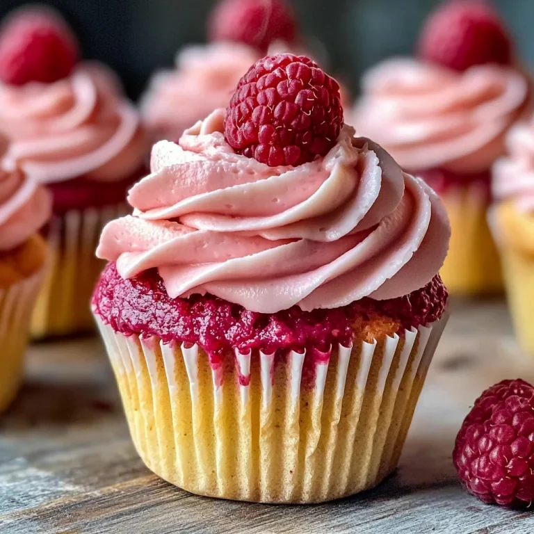 Raspberry Cupcakes with Raspberry Filling and Russian Buttercream