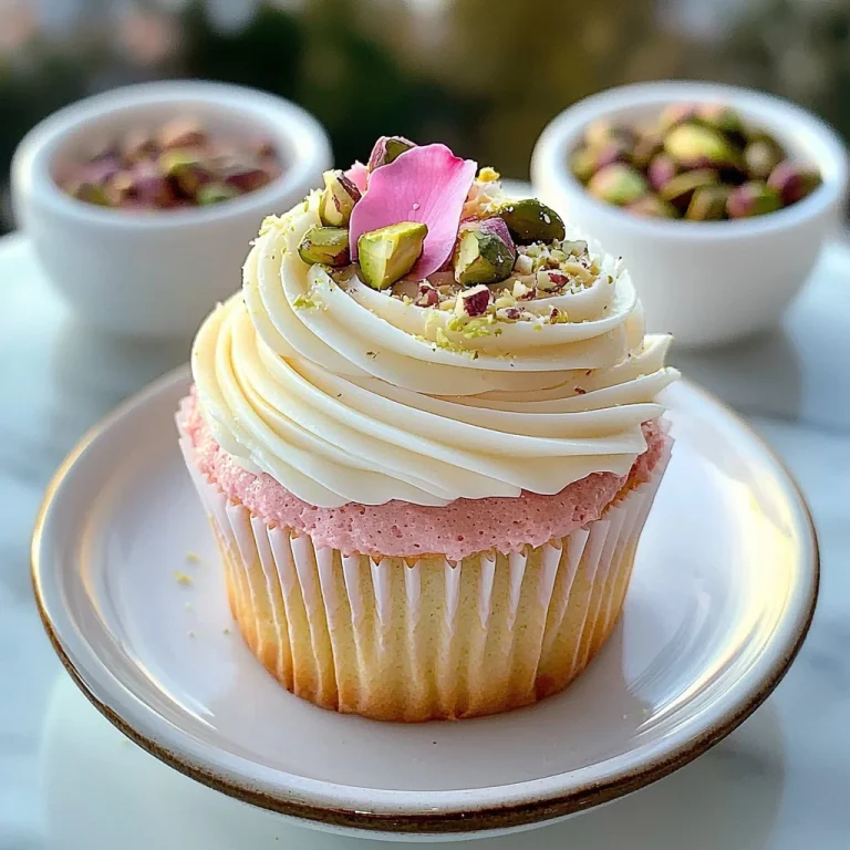 Rose and Pistachio Cupcakes: A Floral Delight