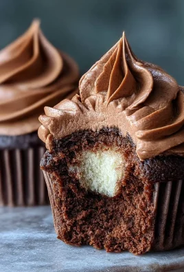 Swirled Chocolate Cupcakes with Creamy Chocolate Filling