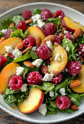 White Peach Raspberry Almond Salad