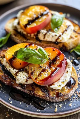 Grilled Peach and Burrata Crostini