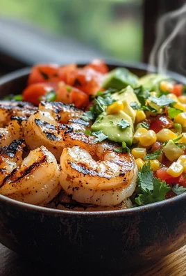 Grilled Shrimp Bowl with Avocado, Corn Salsa & Creamy Garlic Sauce: An Incredible 7-Ingredient Recipe