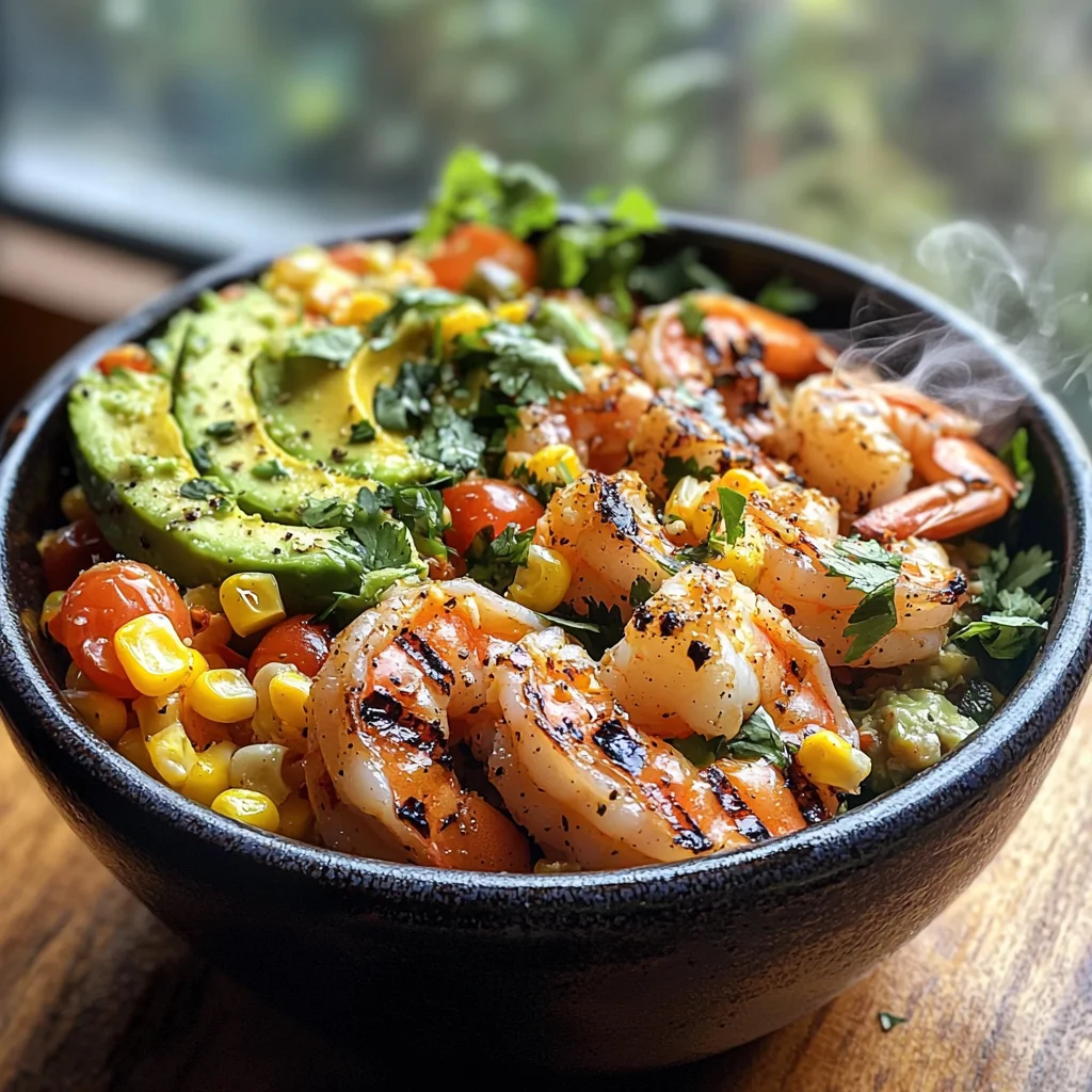 Grilled Shrimp Bowl with Avocado, Corn Salsa & Creamy Garlic Sauce: An Incredible 7-Ingredient Recipe image 4